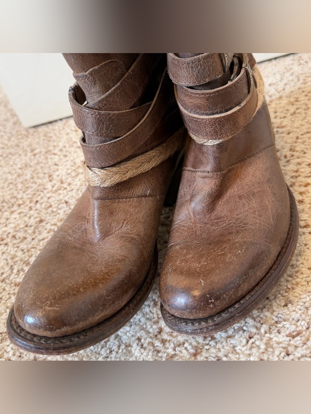 Freebird Drove Handmade Leather Boots in Distressed Brown, Size 9 - Picture 8 of 11